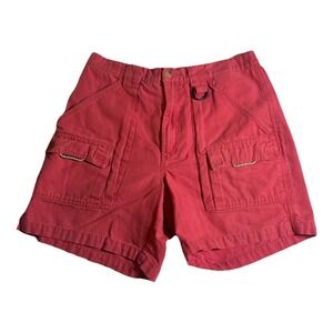 Columbia Cargo Shorts Medium Red Coral  Utility Outdoor Hiking Fishing Cotton